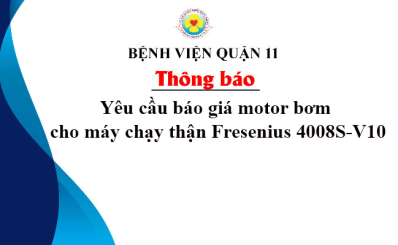 Yêu cầu báo giá motor bơm cho máy chạy thận Fresenius 4008S-V10